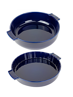 Pack Ceramic Round and Pie Baker Blue - Peugeot Saveurs