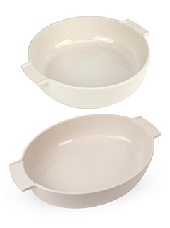 Pack Ceramic Round and Oval Baker Ecru - Peugeot Saveurs