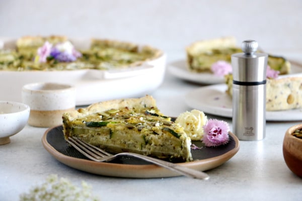 Zucchini Quiche with Pesto and Seeds