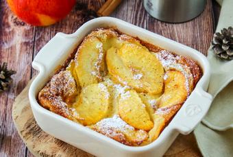 Light apple and cinnamon clafoutis