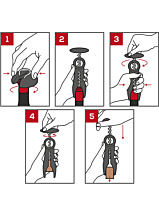 Salma Continuous turn corkscrews with foil-cutter base basalt 19