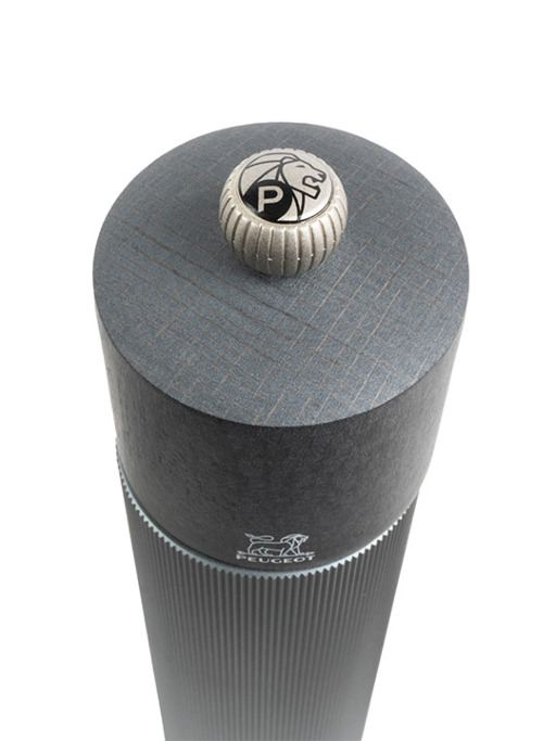 Line Manual pepper mill in aluminium and wood, carbon, 8,66in